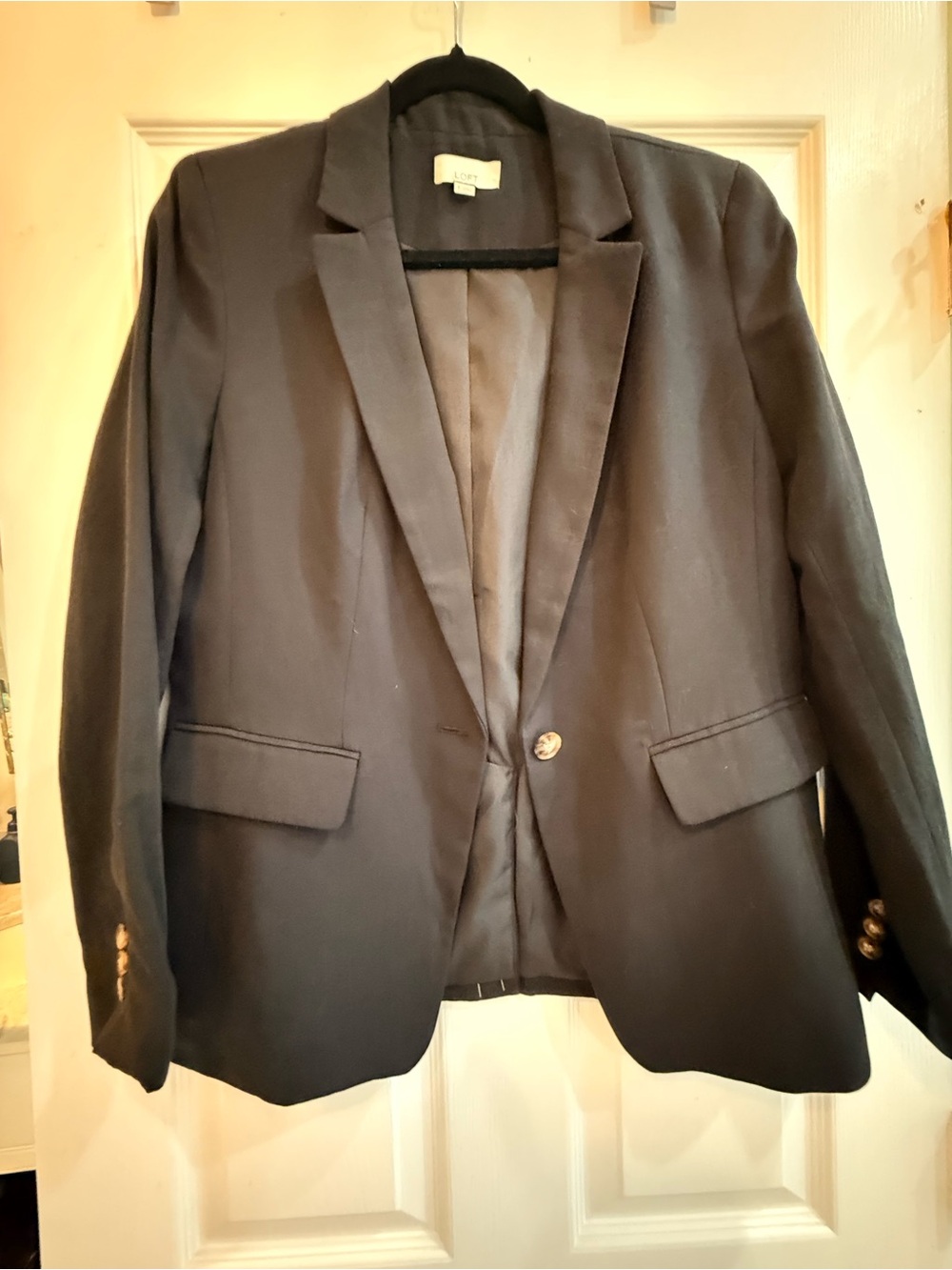 LOFT Black Single-Button Tailored Blazer